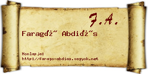 Faragó Abdiás névjegykártya